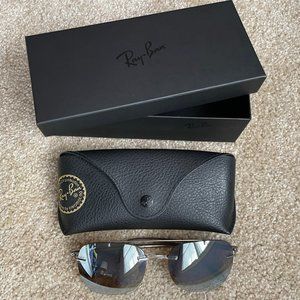 Ray-Ban Mirrored Silver Aviator Glasses Rimless RB4280